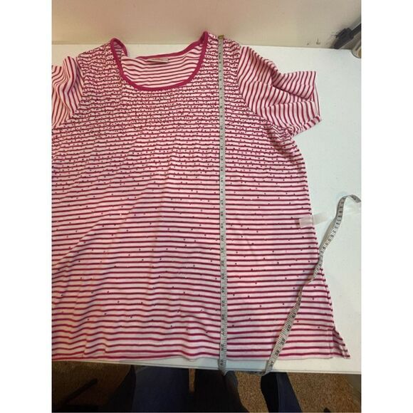 The Quacker Factory women’s sequined tshirt pink white striped 3X - Picture 4 of 6